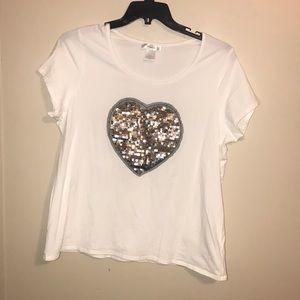 Sequined Heart T-Shirt